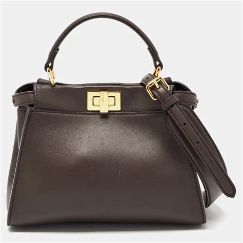 fendi peekaboo iconic mini brown|Fendi nappa mini peekaboo.